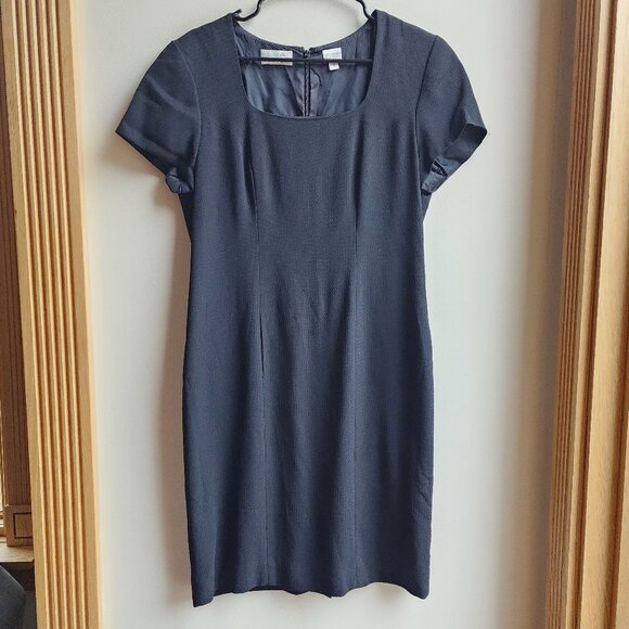 Liz Claiborne Black Square Neck Short Sleeve Sheath Dress Size 12 - Picture 8 of 15